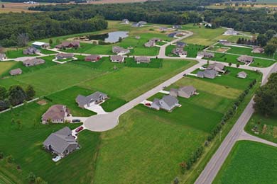 Home sites for a new home in Indiana.