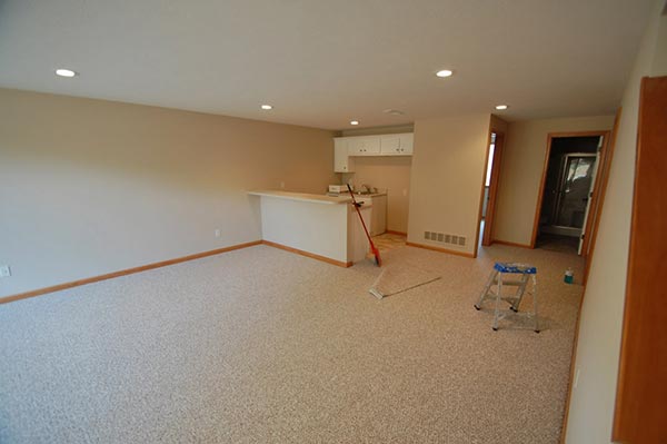 Interior cleaning in a newly built home in Indiana